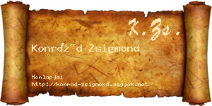 Konrád Zsigmond névjegykártya